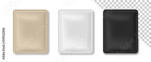 Blank coffee bag vector. Coffee drip package. Beauty sachet.