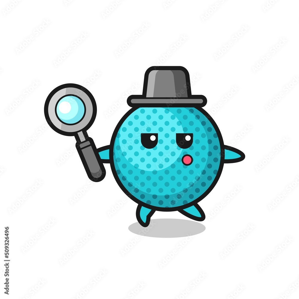 Obraz premium spiky ball cartoon character searching with a magnifying glass
