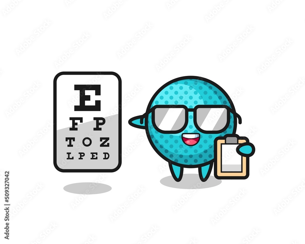 Illustration of spiky ball mascot as an ophthalmology