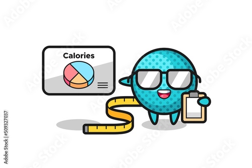 Illustration of spiky ball mascot as a dietitian