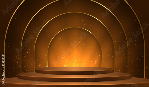 3d realistic scene or stage with spotlight