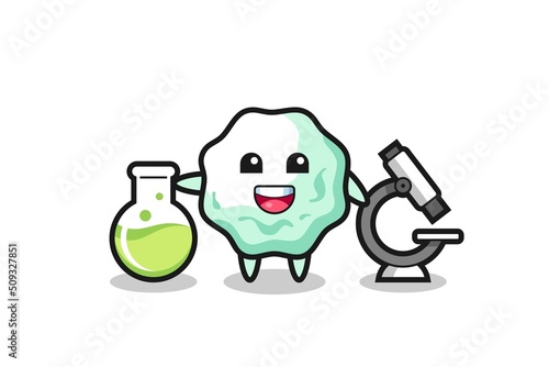 Mascot character of chewing gum as a scientist