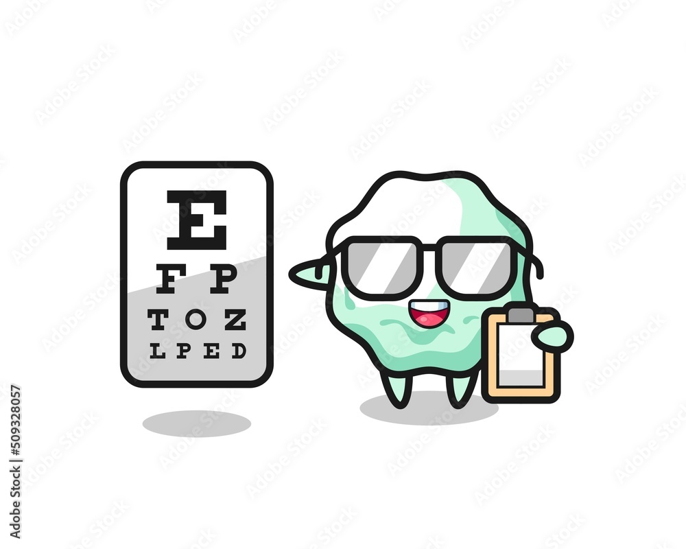Illustration of chewing gum mascot as an ophthalmology Illustration of chewing gum mascot as an ophthalmology