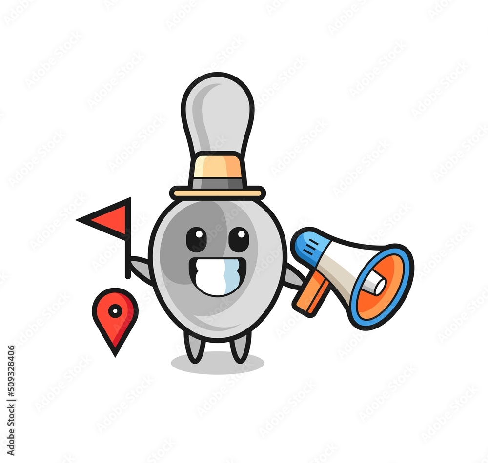 Naklejka premium Character cartoon of spoon as a tour guide