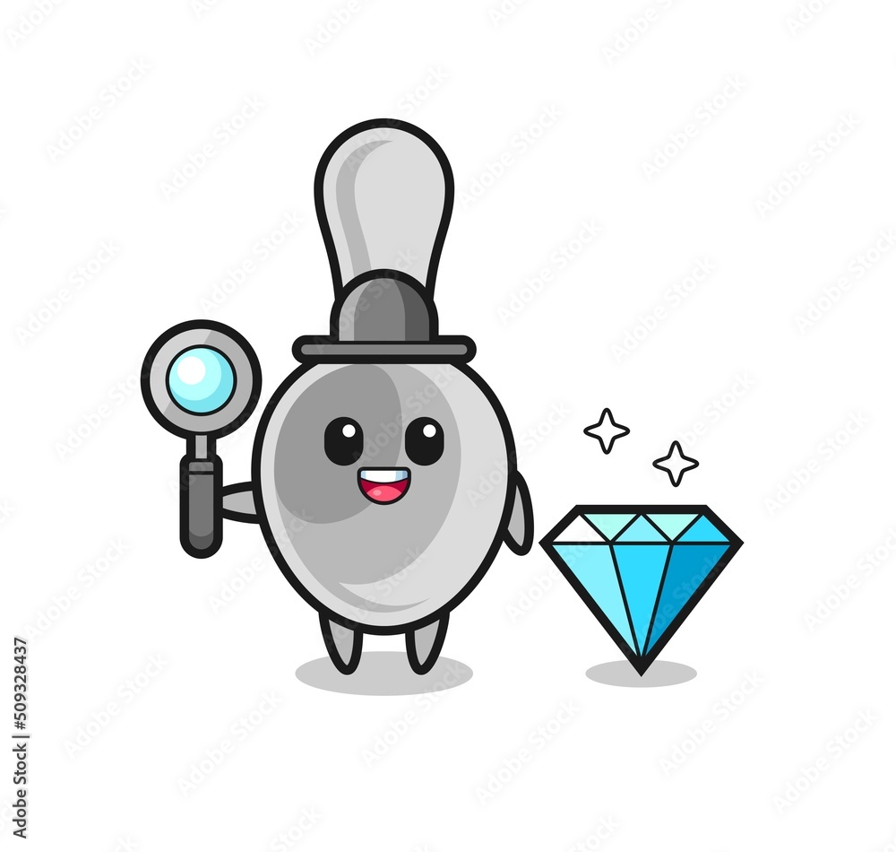 Illustration of spoon character with a diamond