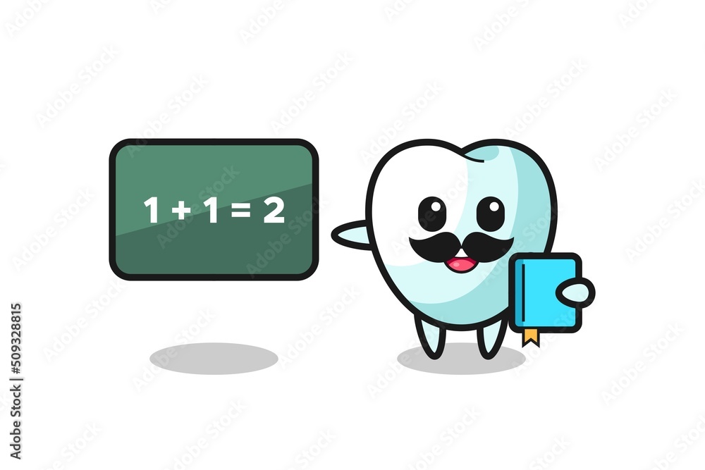 Illustration of tooth character as a teacher