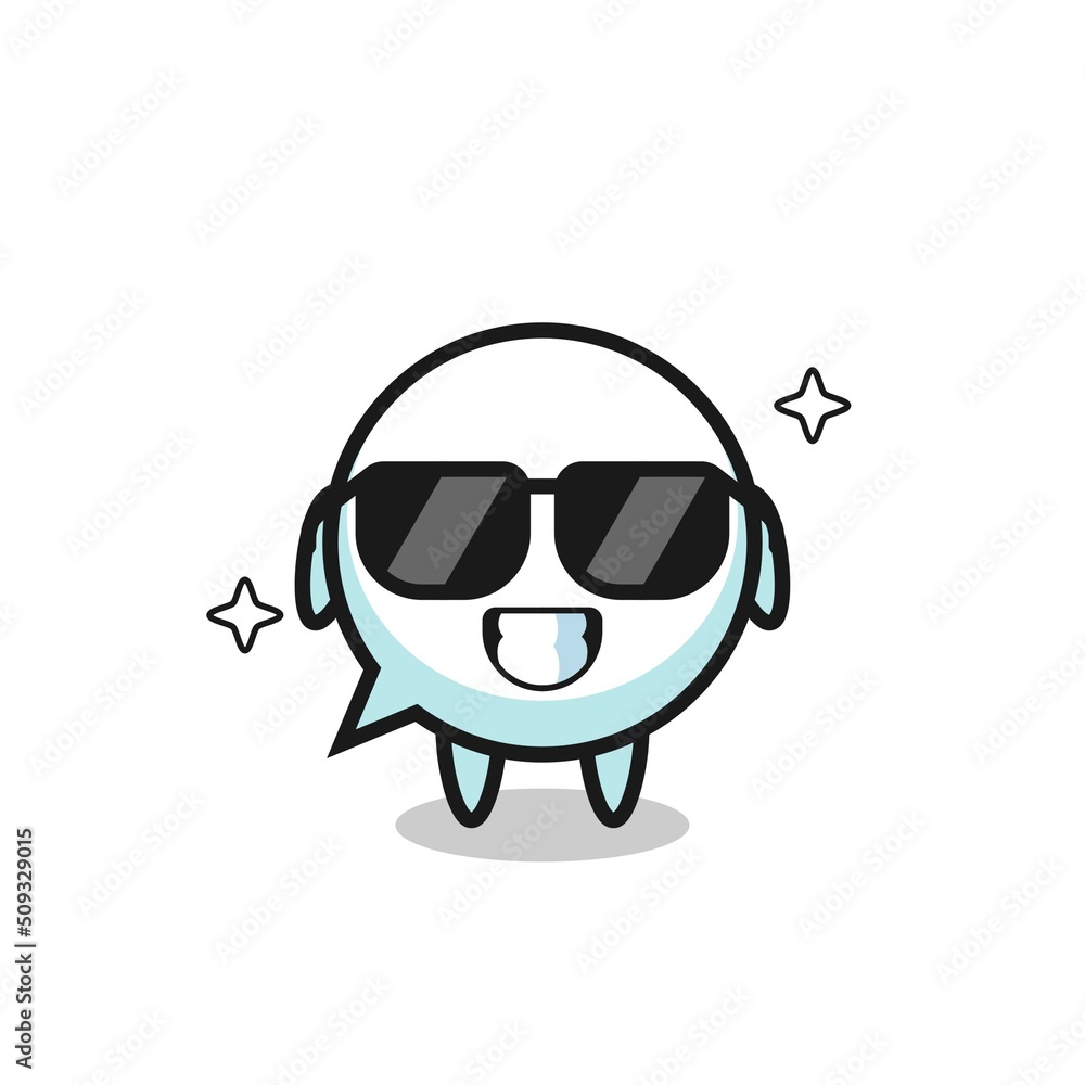 Cartoon mascot of speech bubble with cool gesture