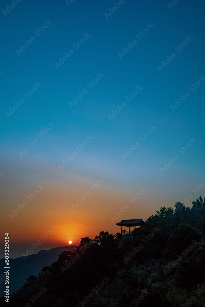 A fantastic view,Nature Sunrise and tranquil mountain terrain A fantastic view,Nature Sunrise and tranquil mountain terrain