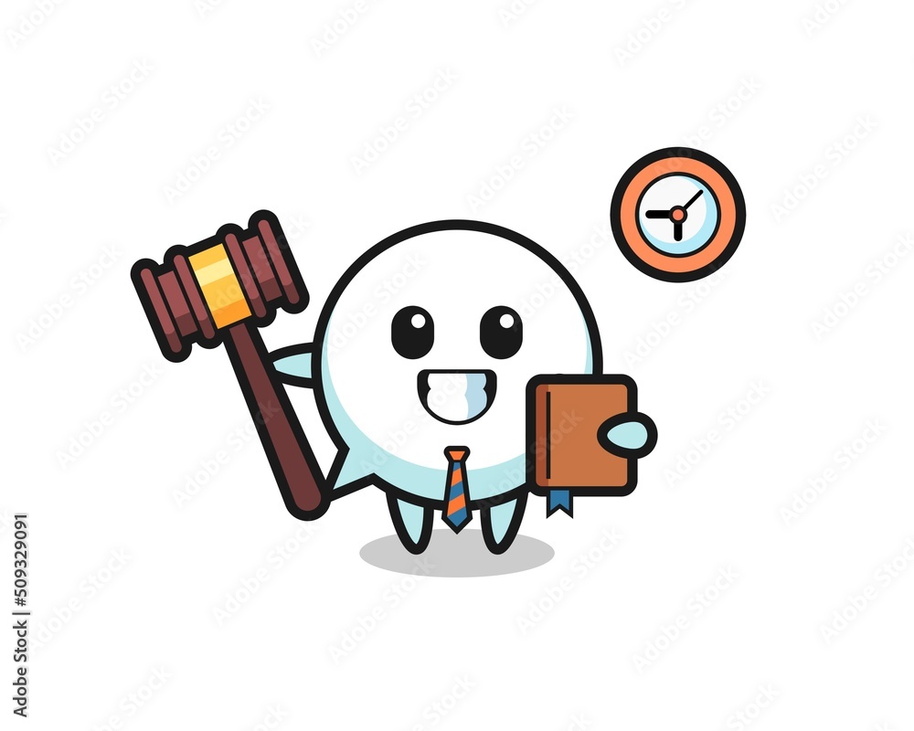 Naklejka premium Mascot cartoon of speech bubble as a judge