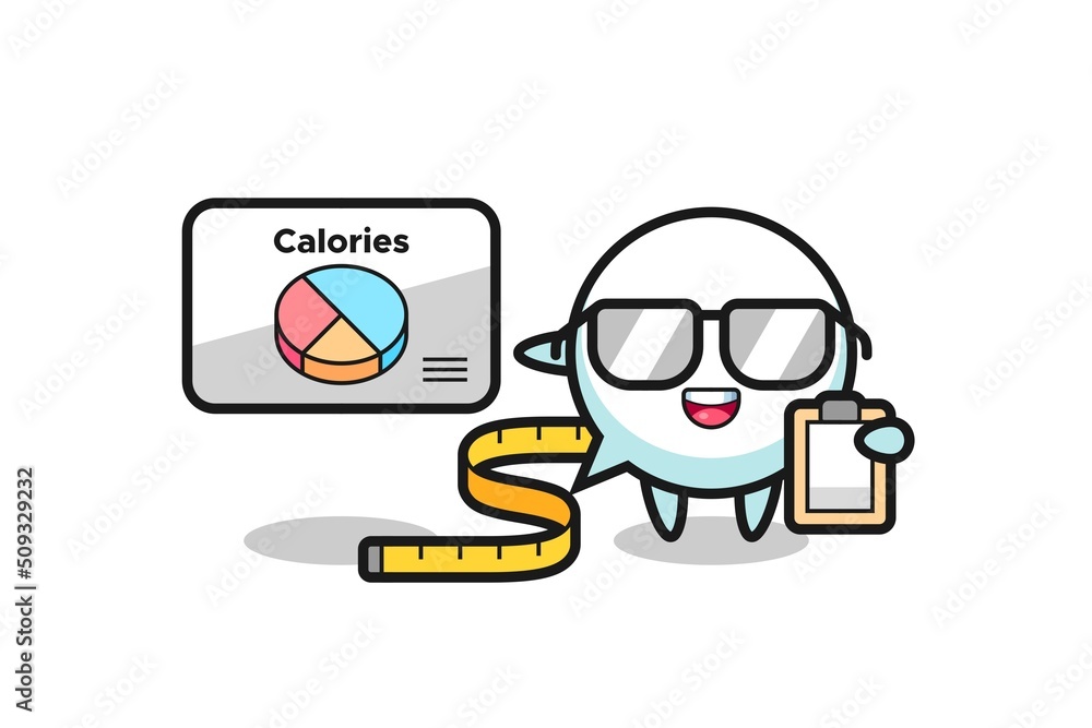 Obraz premium Illustration of speech bubble mascot as a dietitian