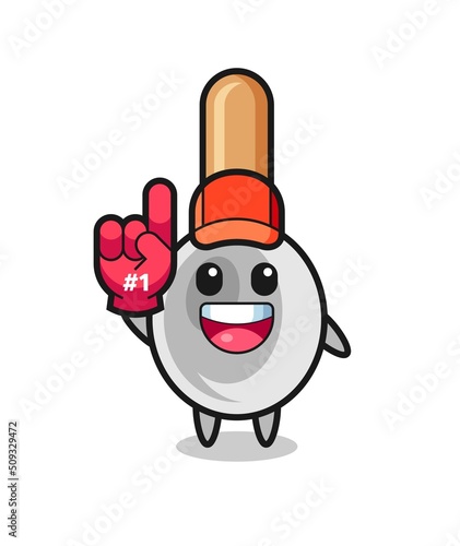 cooking spoon illustration cartoon with number 1 fans glove