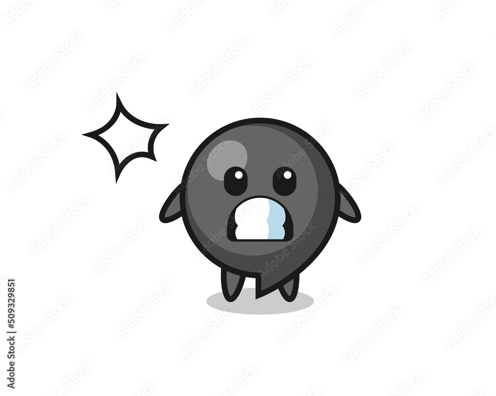Fototapeta premium comma symbol character cartoon with shocked gesture