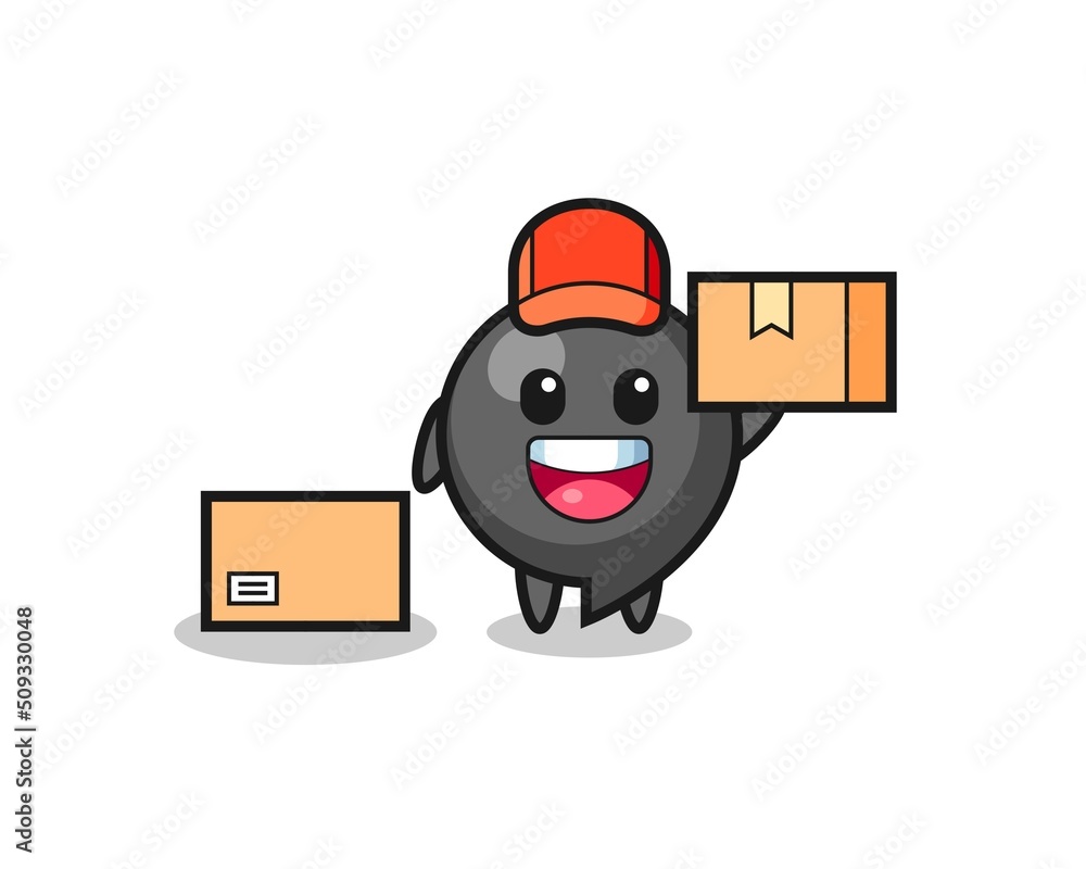 Mascot Illustration of comma symbol as a courier Mascot Illustration of comma symbol as a courier