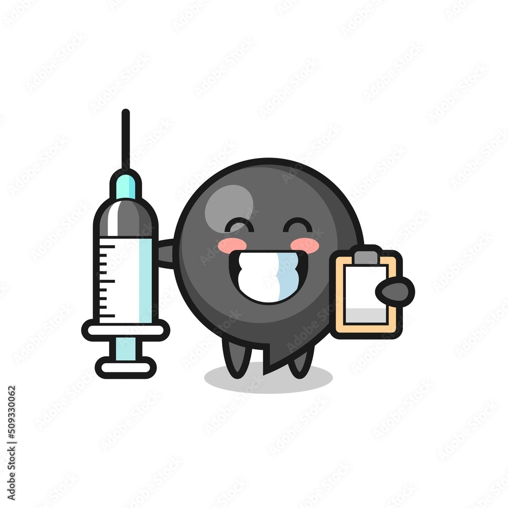 Mascot Illustration of comma symbol as a doctor Mascot Illustration of comma symbol as a doctor