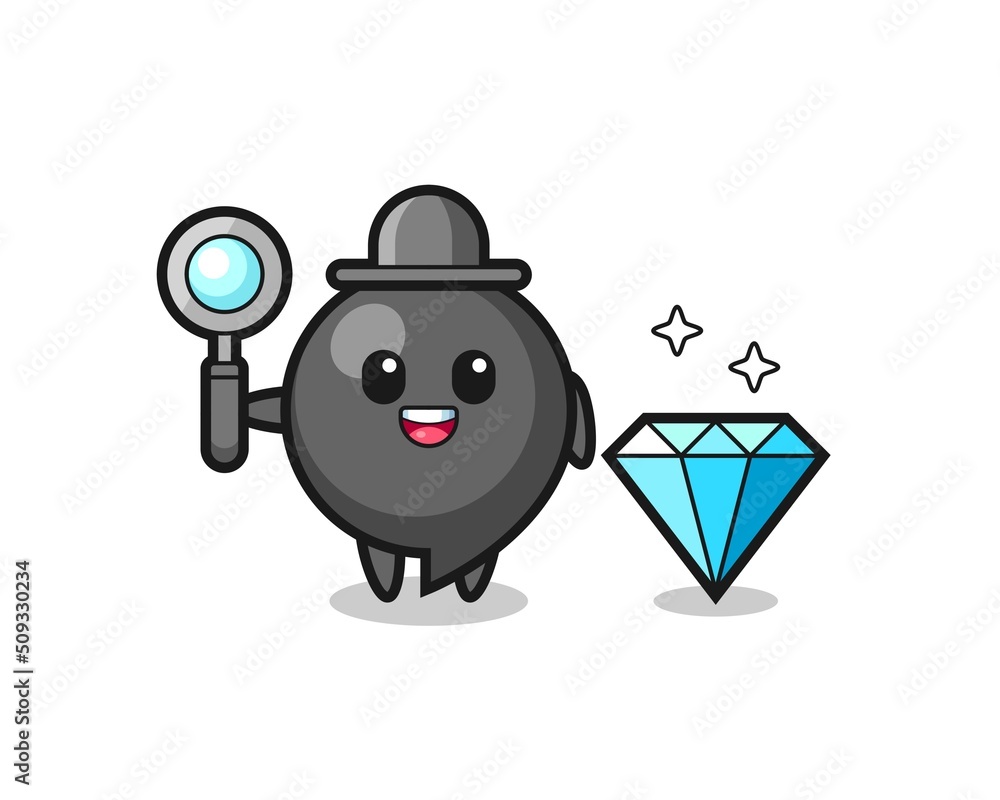 Illustration of comma symbol character with a diamond