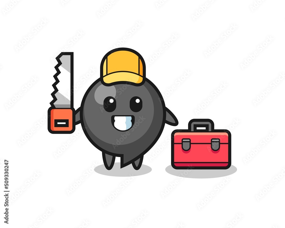 Fototapeta premium Illustration of comma symbol character as a woodworker