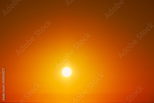 Sun orb with golden colored sky