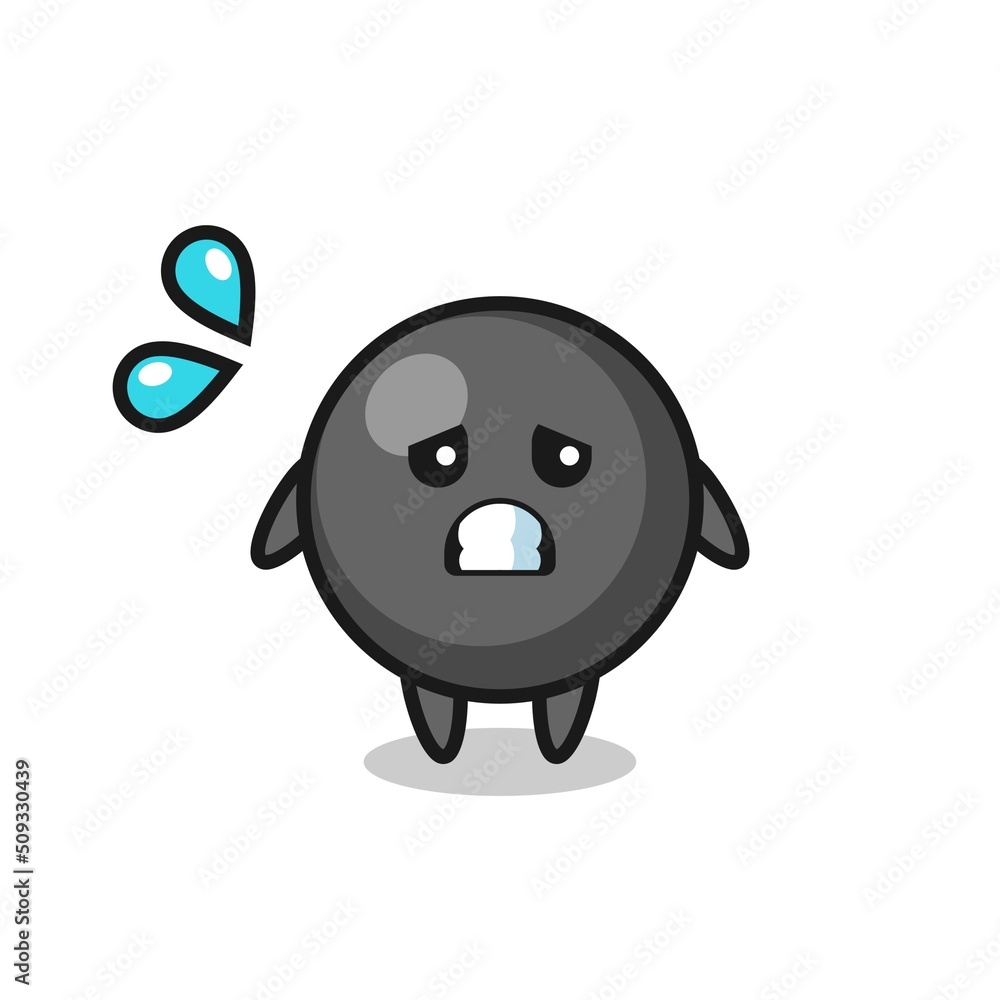 dot symbol mascot character with afraid gesture dot symbol mascot character with afraid gesture