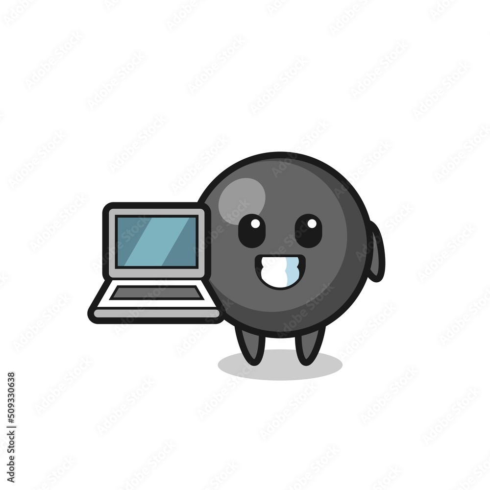 Mascot Illustration of dot symbol with a laptop Mascot Illustration of dot symbol with a laptop