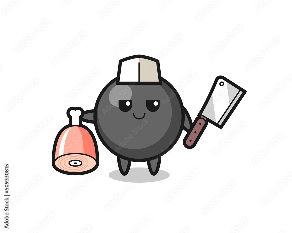 Fototapeta premium Illustration of dot symbol character as a butcher