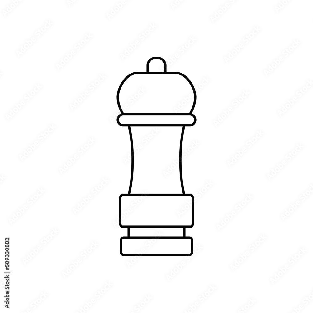 Pepper mill icon in line style icon, isolated on white background Pepper mill icon in line style icon, isolated on white background