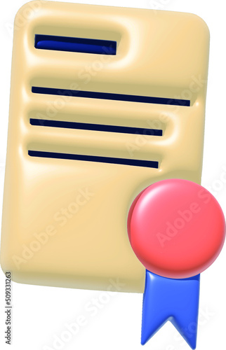 Wallpaper Mural 3d simple certificate, High quality 3d illustration. ector 3d isometric, color web icons set, new flat style. Creative illustration, idea for infographics. Torontodigital.ca