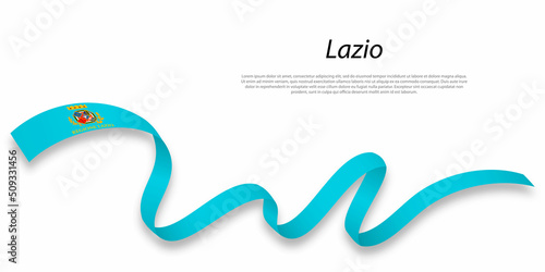 Waving ribbon or stripe with flag of Lazio