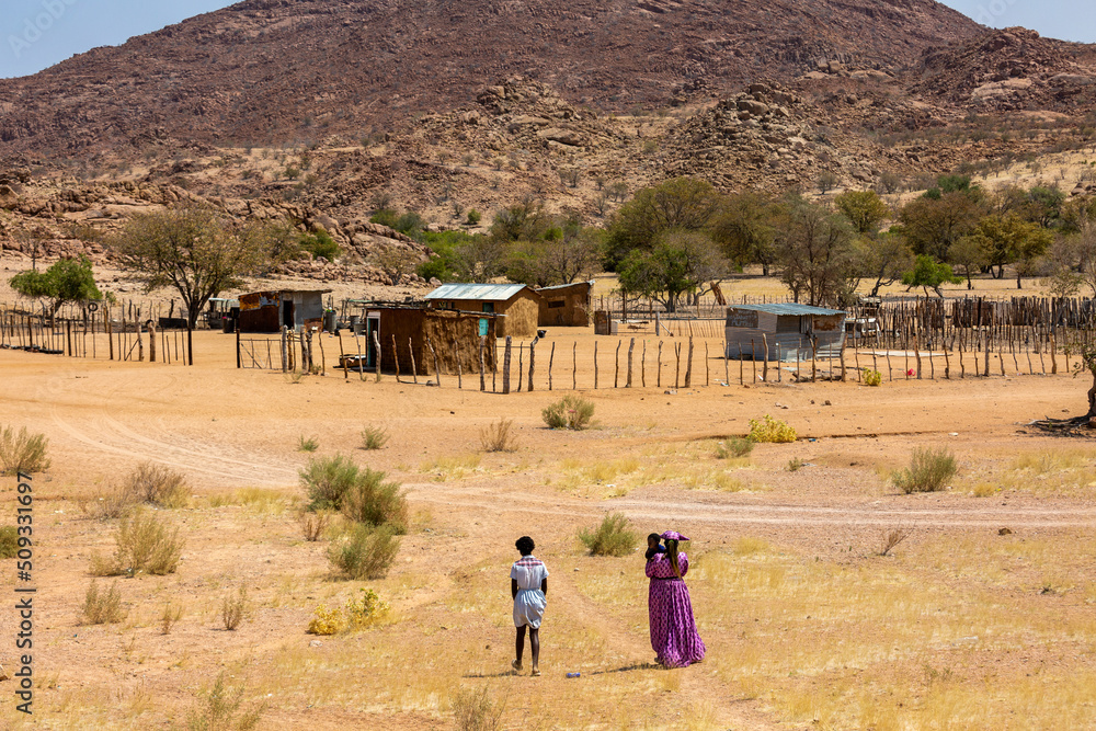 View of traditional village in Namibia Stock Photo | Adobe Stock