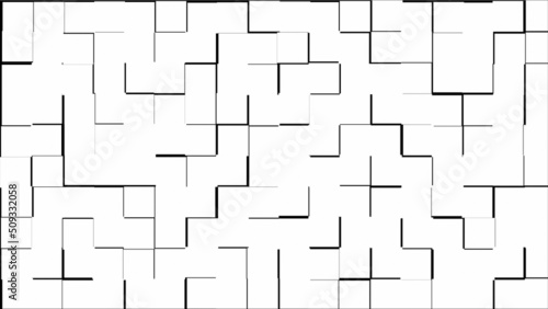 Black puzzle lines on white background