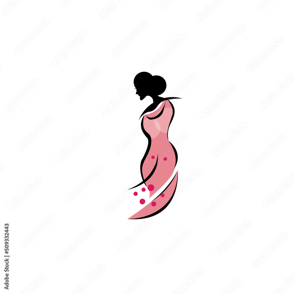 Obraz premium fashion logo illustration woman vector abstract