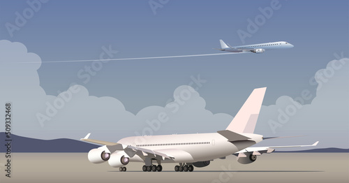 Summer air tours to sea resorts. Vector.