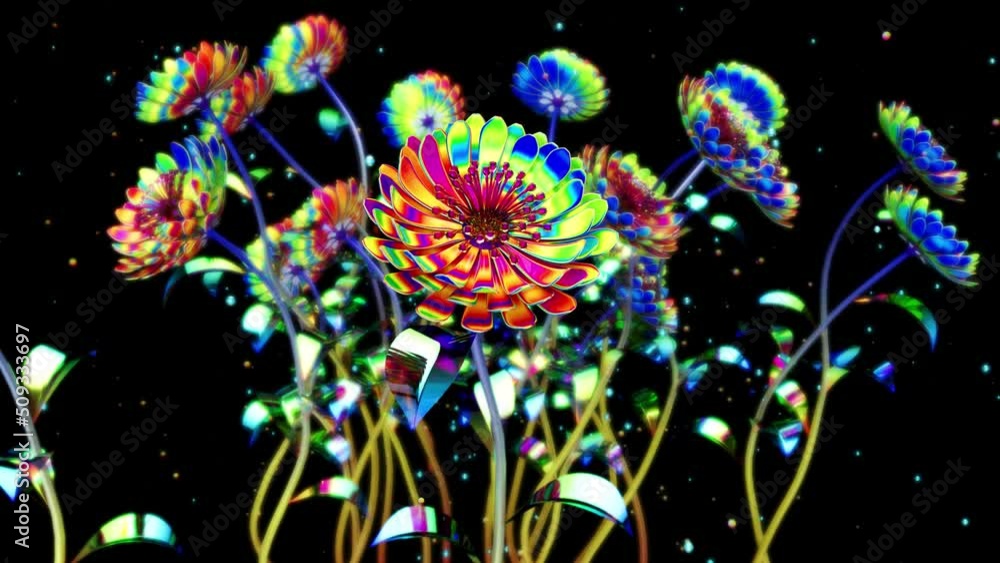 4K abstract animation of blooming flowers 4K abstract animation of blooming flowers