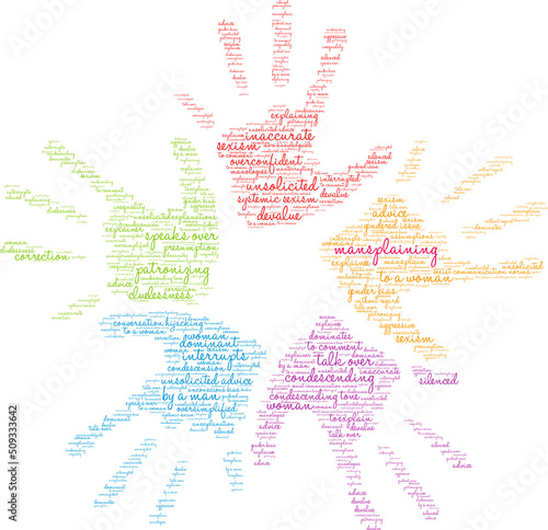 Mansplaining Word Cloud on a white background. 