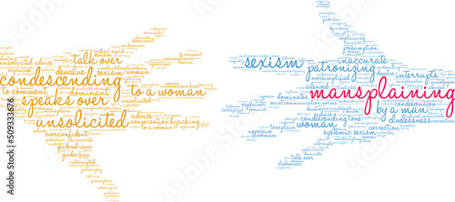 Mansplaining Word Cloud on a white background. 