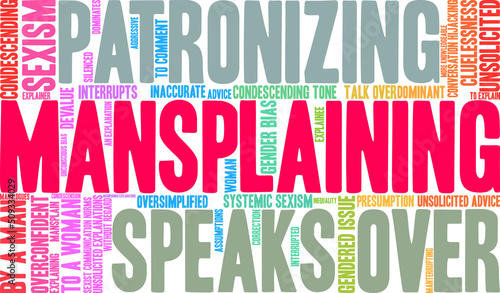Mansplaining Word Cloud on a white background. 