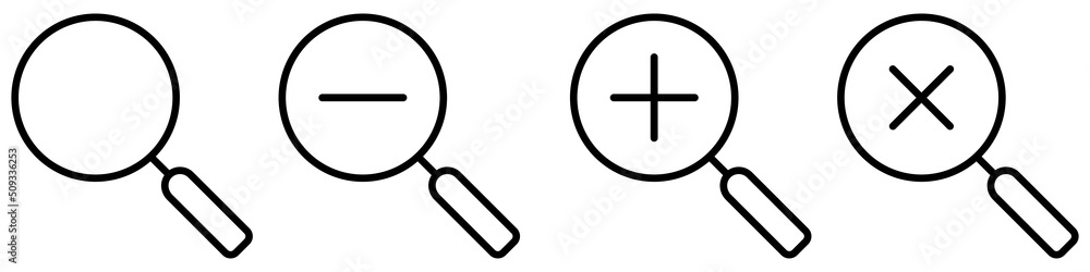 Search icon vector set. increase illustration sign collection. magnifier symbol. Search icon vector set. increase illustration sign collection. magnifier symbol.
