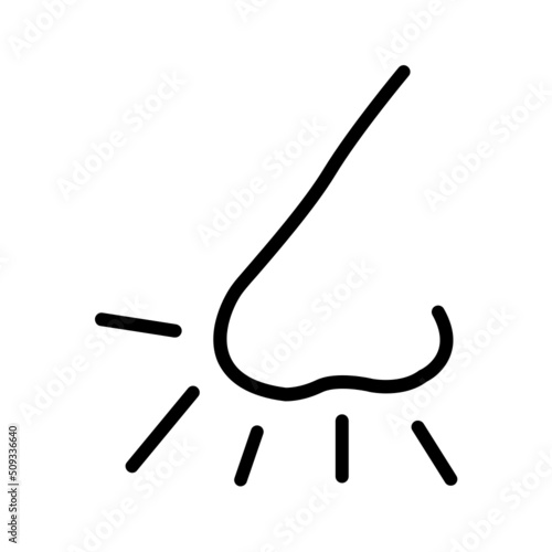 Black line icon for Sneezing Icon