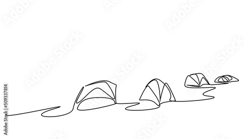 camping tents concept at the camping area in nature