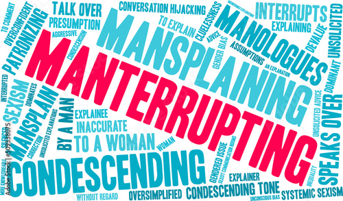 Manterrupting word cloud on a white background. 