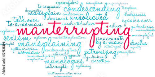 Manterrupting word cloud on a white background. 
