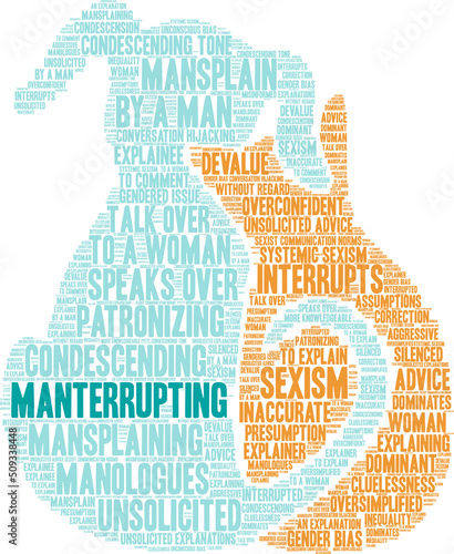 Manterrupting word cloud on a white background. 