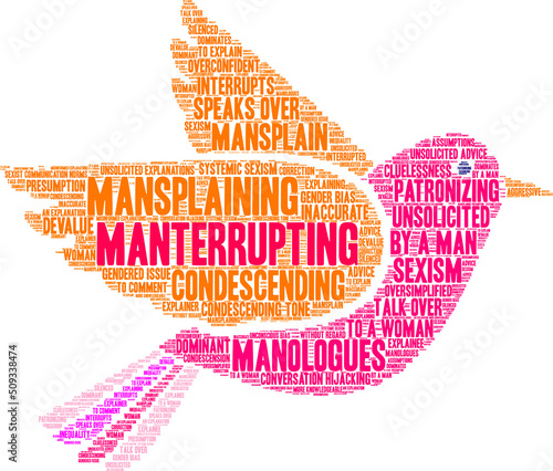 Manterrupting word cloud on a white background. 