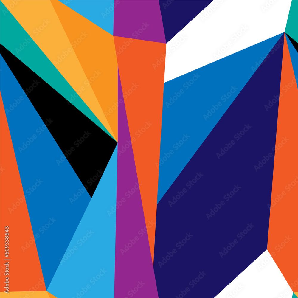Obraz premium Polygonal seamless pattern with colorful geometry triangle elements