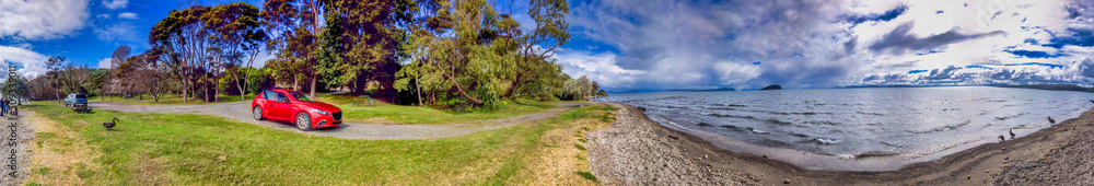Panoramic view of Lake Taupo in New Zealand Panoramic view of Lake Taupo in New Zealand