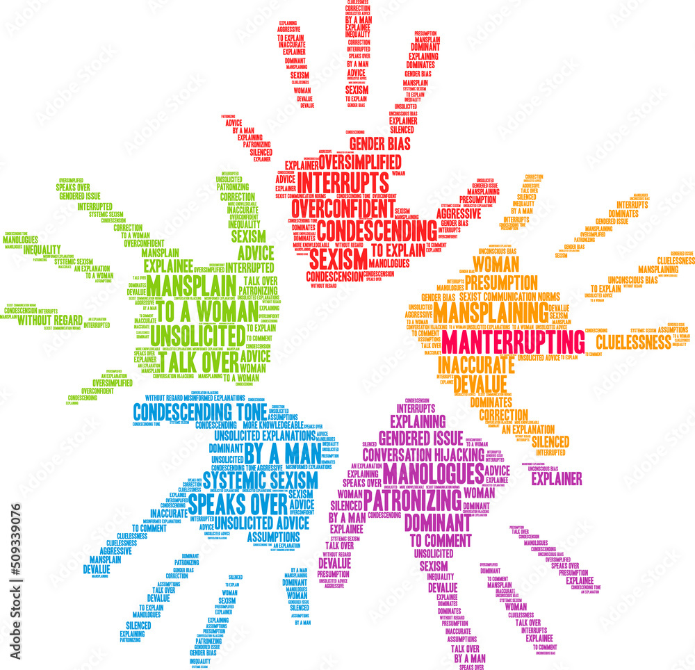 Manterrupting word cloud on a white background. Manterrupting word cloud on a white background.