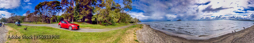 Panoramic view of Lake Taupo in New Zealand © jovannig