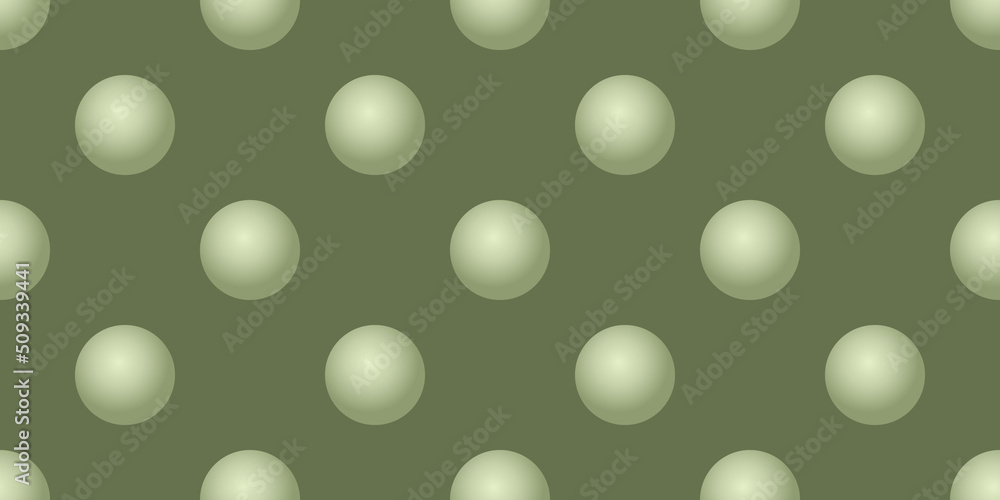 Green Modern Style Abstract Geometric Background Design, Rows of Many Large Lit 3D Balls, Globes, Spheres Pattern, Template in Editable Vector Format
