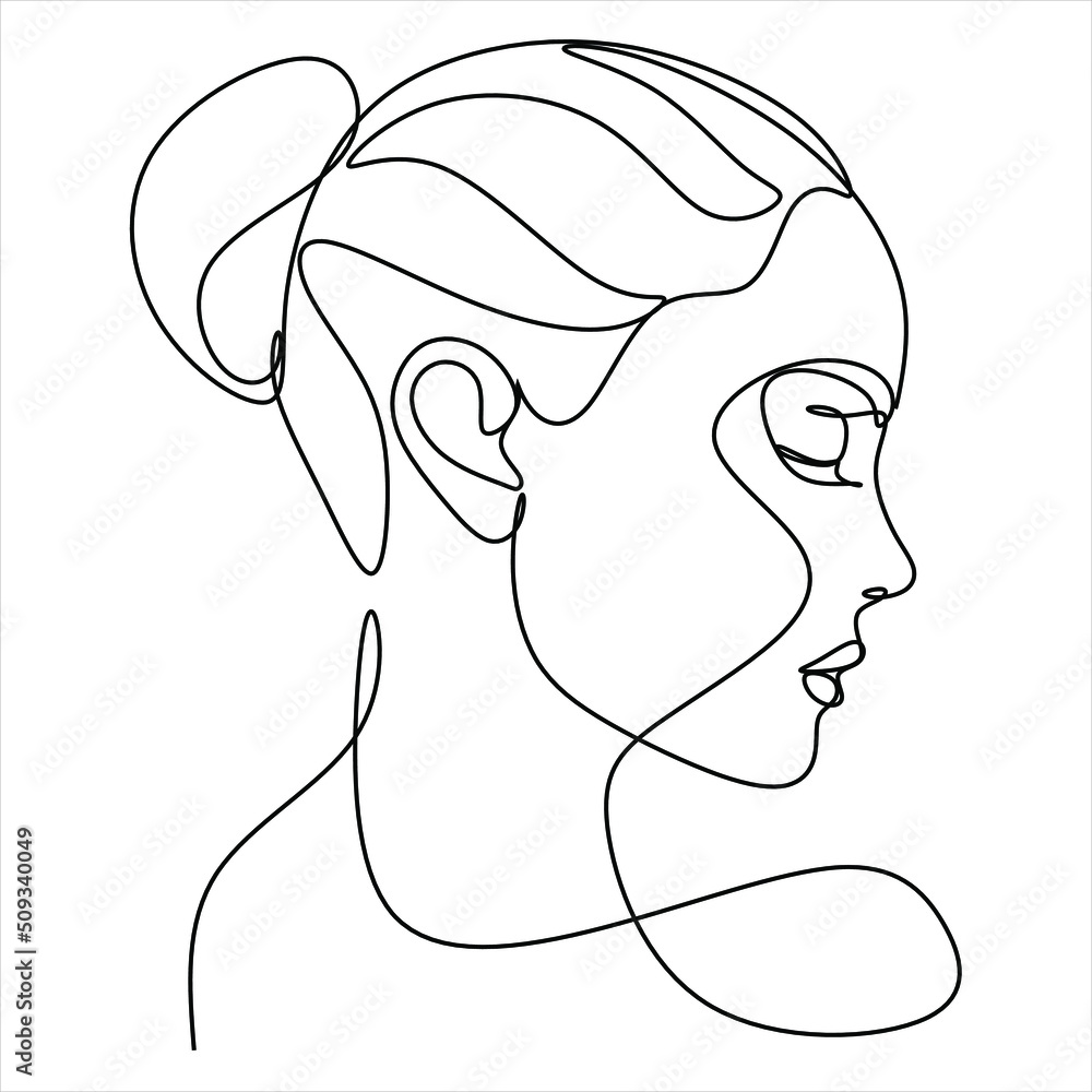 Continuous line Surreal Faces, drawing set faces and hairstyles, fashion concept, minimalist female beauty, vector illustration. Contemporary portrait Continuous line Surreal Faces, drawing set faces and hairstyles, fashion concept, minimalist female beauty, vector illustration. Contemporary portrait