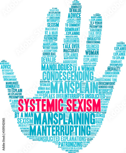 Systemic Sexism Word Cloud on a white background 