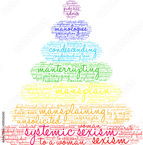Systemic Sexism Word Cloud on a white background. 